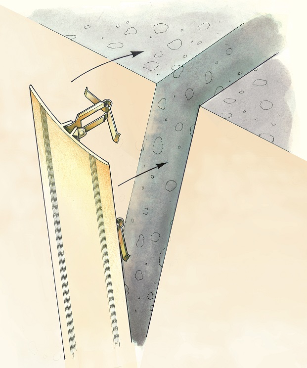 Clips affixed joint cover (corner) 2811 in PVC for expansion joints